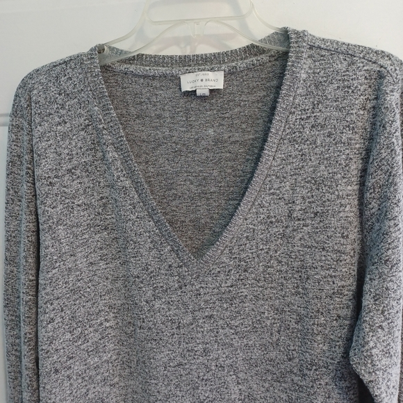 Lucky Brand Lg Women's V-Neck Lightweight Sweater Gray - Picture 10 of 12